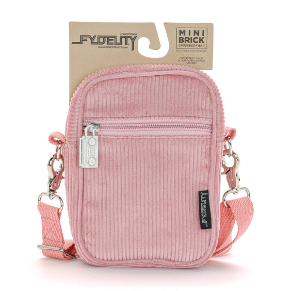 Fydelity Crossbody Mini Brick Bag | Corduroy Pink