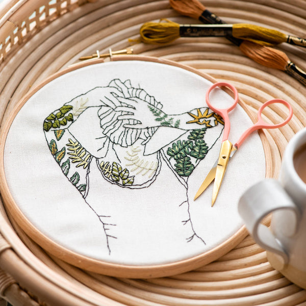 Botanical Tattoos Modern Eco Embroidery Kit