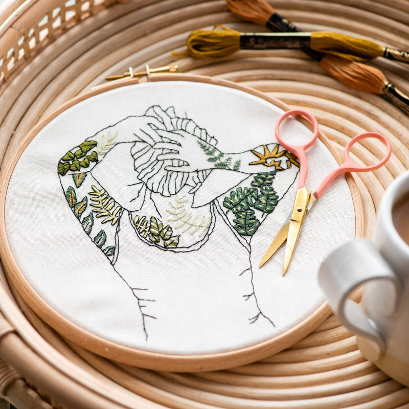 Botanical Tattoos Modern Eco Embroidery Kit