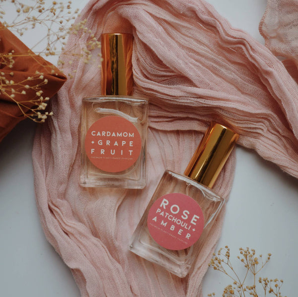 Plant-Based Perfume: 1oz/30mL Spritz Bottle / Rose Patchouli + Amber