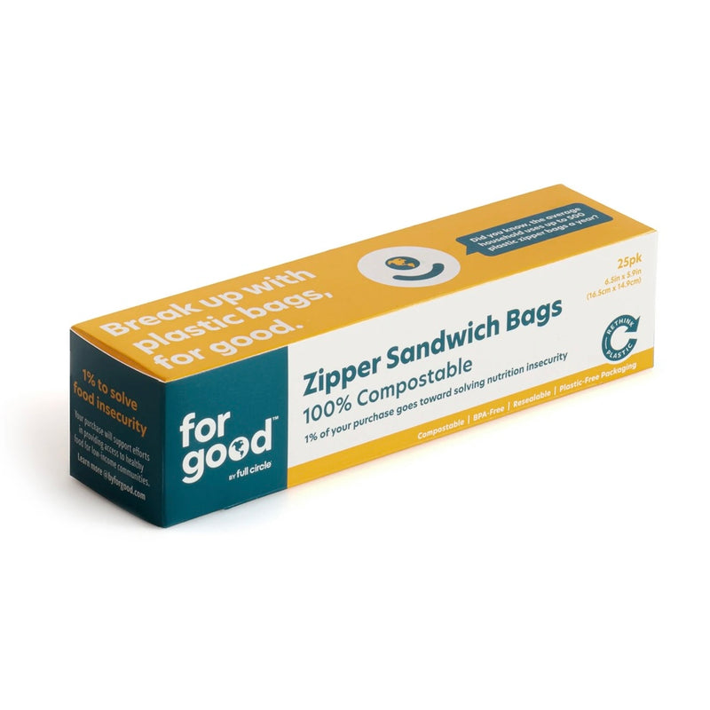 (Old Style) Compostable Zipper Sandwich Bags - For Good